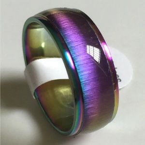 Men’s wedding band specialty holographic design fashion ring promise ring